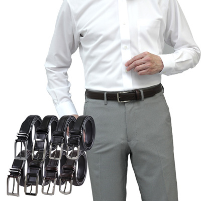 レザーベルト メンズ 本革 裏表牛革 Leather Homme 紳士 ビジネス スクエア 角バックル 長さ調整 スーツ ブラック ブラウン スラックス ビジネス カジュアル 冠婚葬祭 リクルートおしゃれ ベルト サスペンダー 紳士服通販 メンズスーツkokubo