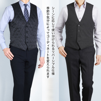 【極美品】シナコバ　黒 キルティング ベスト リバーシブル　メンズ　LL ゴルフ 極美品】シナコバ黒 キルティング ベスト リバーシブルメンズLL