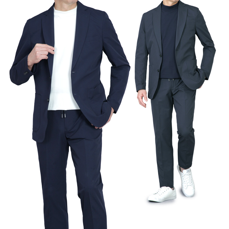 THE SUIT COMPANY COOL MAX スーツセットアップ ネイビー セットアップ クールマックス素材 吸水速乾 ストレッチスーツ 上下
