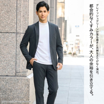 セットアップ クールマックス素材 吸水速乾 ストレッチスーツ 上下