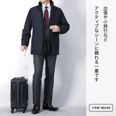 マフラー付福袋】中綿入りキルティング スタンドカラーコート カルゼ