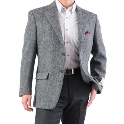 秋冬 ハリスツイード Harris Tweed 2つボタン テーラード ジャケット メンズ レギュラーフィット 秋冬ジャケット 紳士服通販 メンズ スーツkokubo