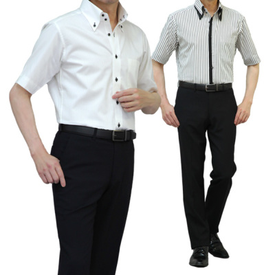 日本製 半袖 シャツ ワイシャツ CRES xe:com メンズ 夏 ビジネスシャツ 