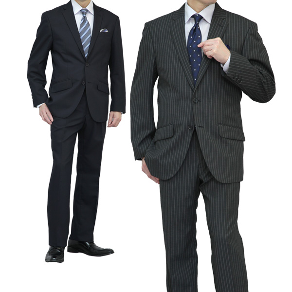 アスリート コンフォート スーツ メンズ 2つボタン 春夏秋冬 オールシーズン 洗えるパンツ ワンタック スラックス  スポーツ体型 筋肉質 ゆとり 快適 コンフォート ss-athlete2b-m-01-pl.jpg