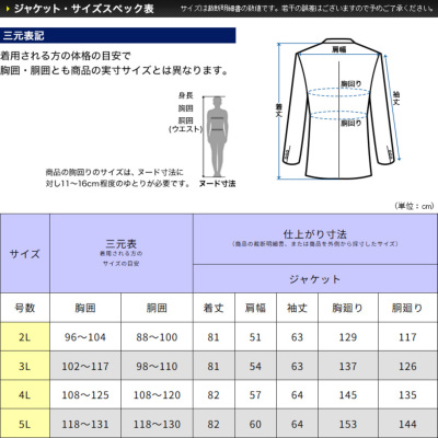 大きいサイズ 春夏秋 紺ブレザー シングル2つボタン 2L 3L 4L 5L 送料