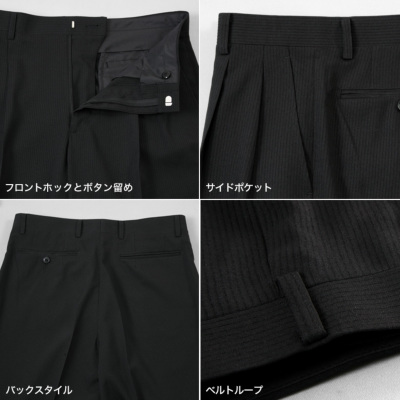 スラックス レギュラーフィット メンズ ツータック ゆとり 洗える