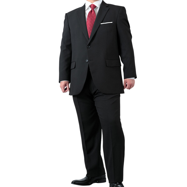大きいサイズ オールシーズン 2つボタンスーツ(リクルートスーツ) ブラック メンズ ポリエステル100％ allSd ビジネス・大きいサイズ